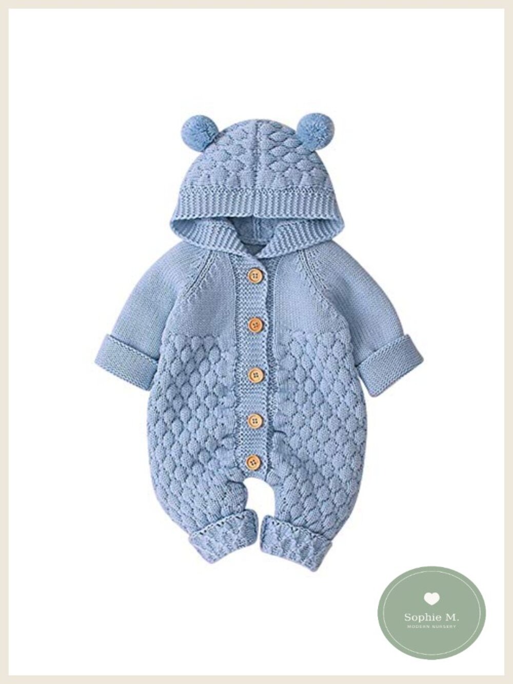 Baby Knitted Hooded Romper Sweater Jumpsuit Warm Clothes